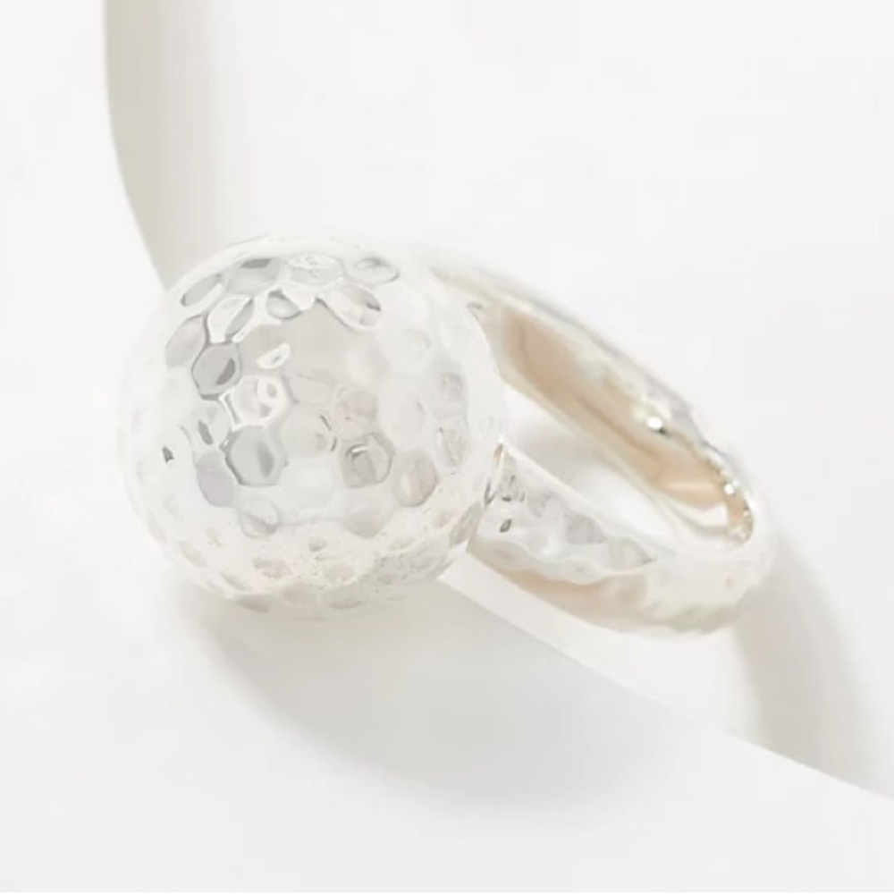 🆕 JAI Sterling Silver Hammered Ball Ring